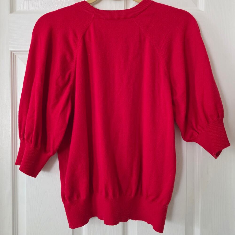 Free Assembly Red Pleat Shouldered Red Sweater Size Large - Picture 2 of 6